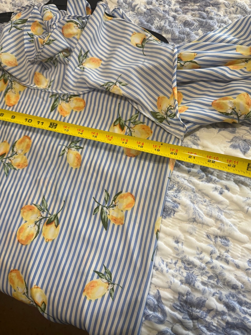 love J Blue & Yellow Lemon-Print Off-Shoulder Ruffle Dress - Picture 2 of 5